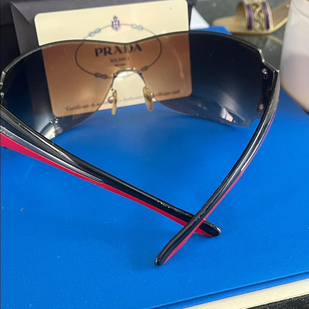 Prada Black and Silver Sunglasses - Picture 7 of 7